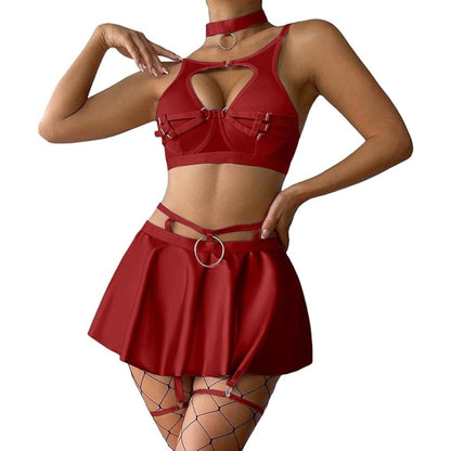 Seductive O-Ring Lingerie Set - Red - XXL - image 2