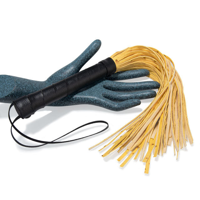 Yellow Pu Leather Tassels Flogger Horse Riding Whip - image 2
