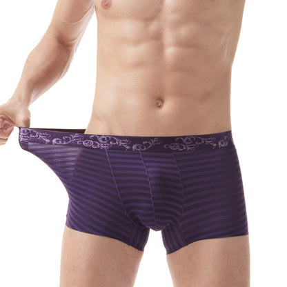 Stripe Mesh Boxer Shorts Black - Purple - XXL - image 3