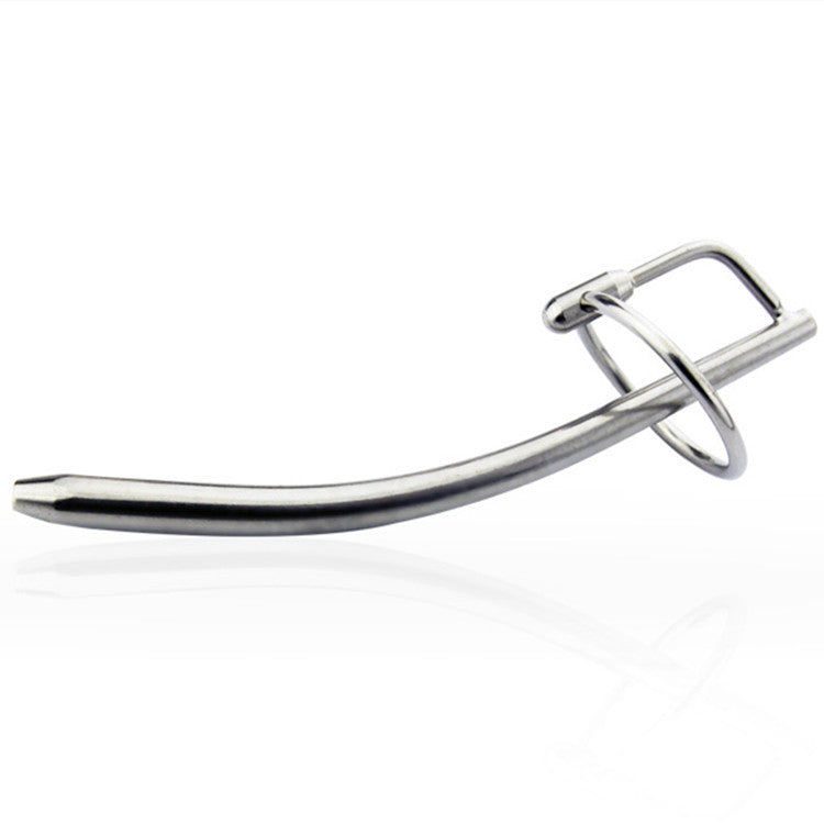 Urethral Sound Rod With Cock Ring - Silver - image 0