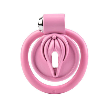 Sissy Play Chastity Cage with 4 Rings - Pink - image 0