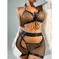 Sexy Fishnet Two Piece Lingerie Set – Backless Halter Top with Bow Tie & Matching Shorts - image 20