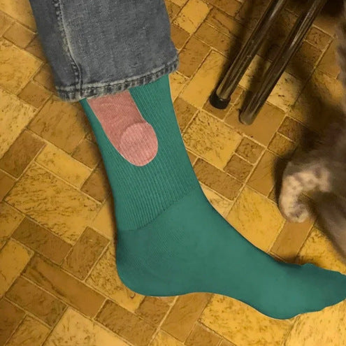 Funny Penis Socks - Green - one size fits all - image 5