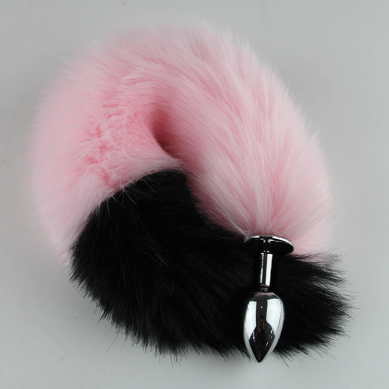 Colorful Fox Wolf Tail Plug - Pink - image 1