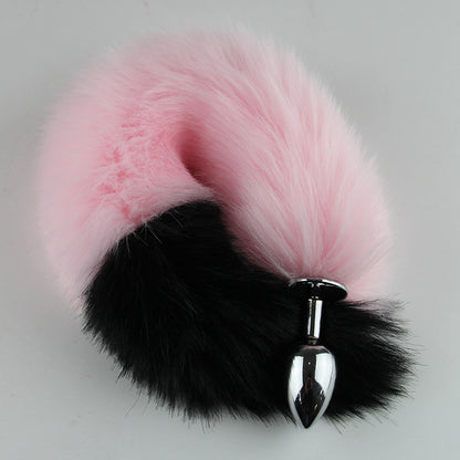 Colorful Fox Wolf Tail Plug - Pink - image 1