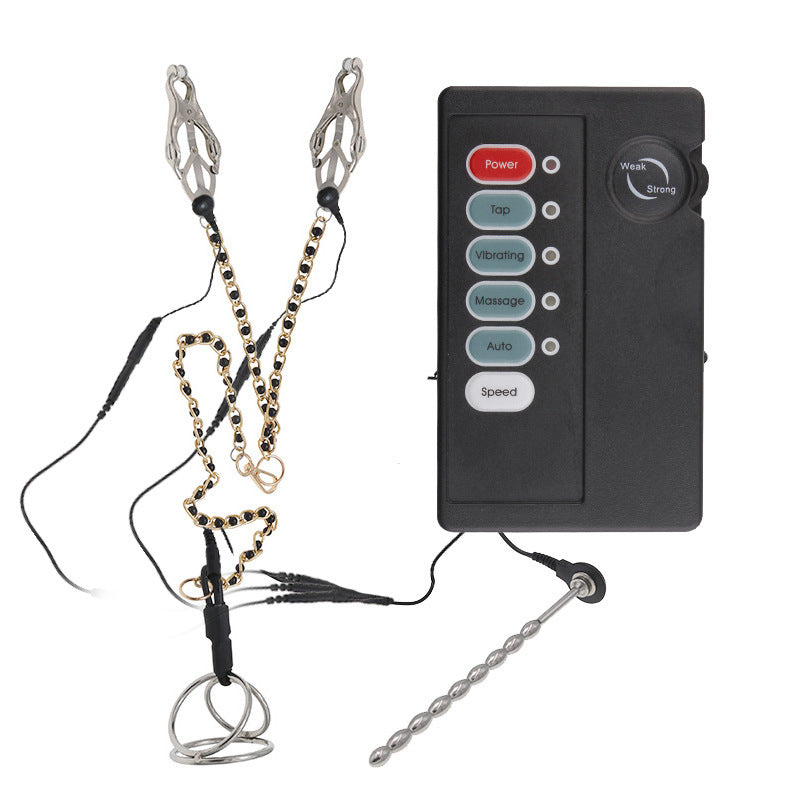 E-stim Nipple Clamps & Urethral Sound & Penis Ring Set - image 0