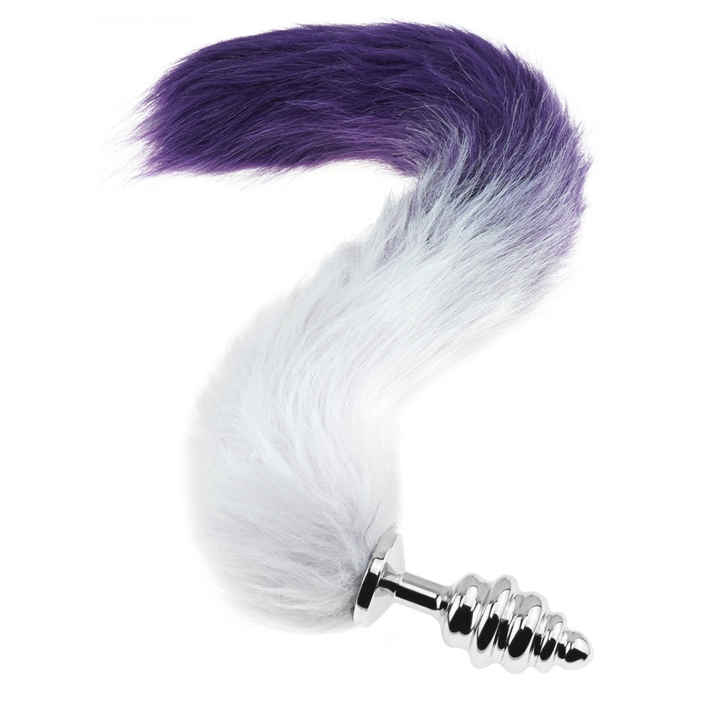 Smooth Long Fox Tail Flirting butt plug - Purple - image 0