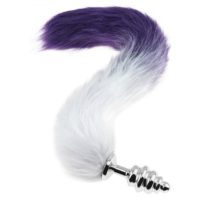 Smooth Long Fox Tail Flirting butt plug - Purple - image 0