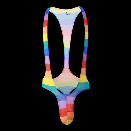 Men's Casual Print Butt Lift Jumpsuit - Rainbow - XL - image 9