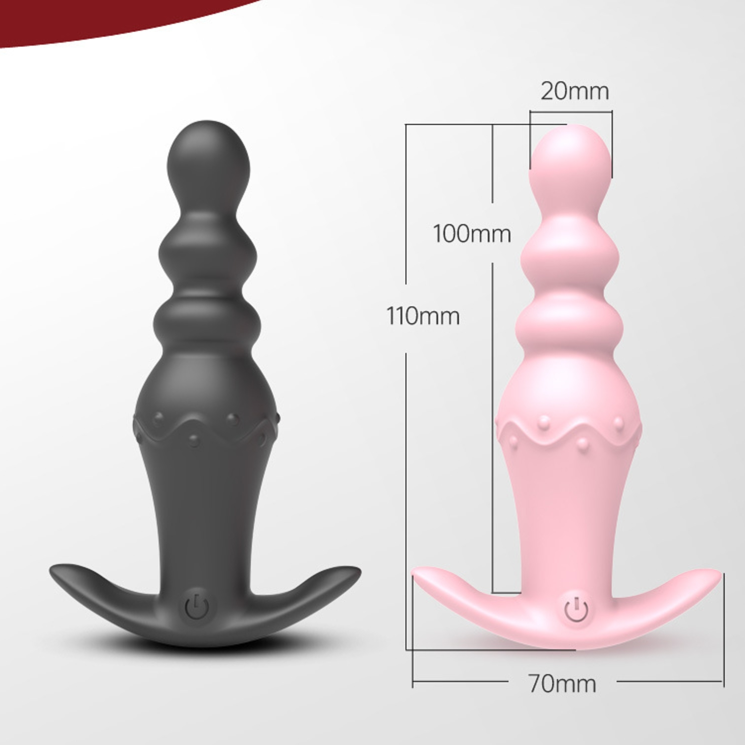 Silicone Vibrating Beaded Butt Plug - image 3