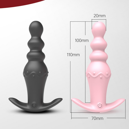 Silicone Vibrating Beaded Butt Plug - image 3