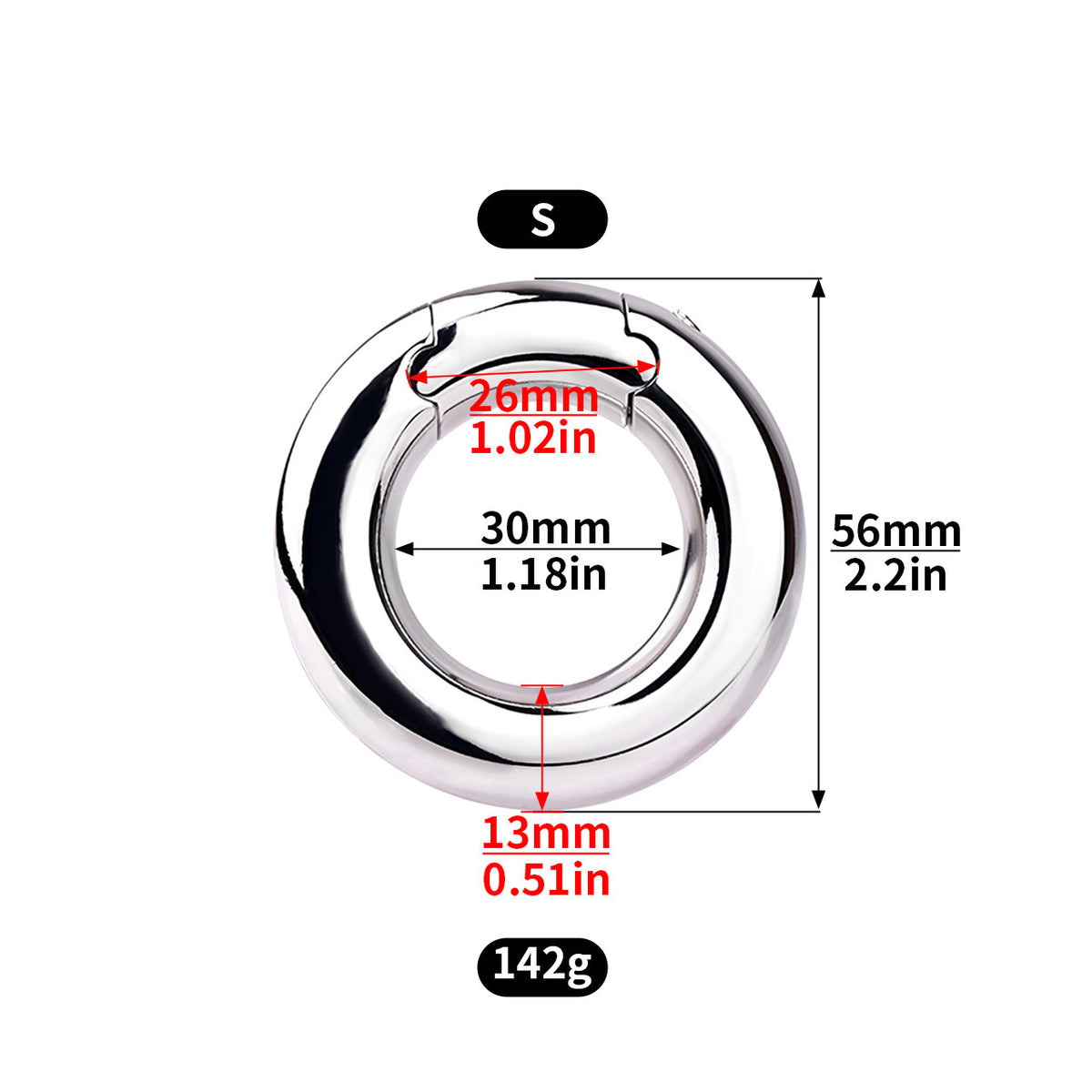 Stainless Steel Locking Cock Ring - S - image 3