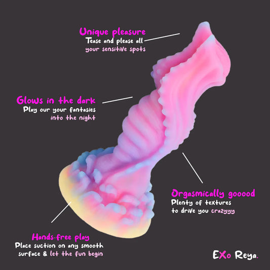 7.8'' Fantasy Dragon Dildo With Multi-texture Design & Glow-in-the-dark Effect - image 0