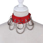 Unisex Punk PU Leather Choker Rock  - Red - image 10
