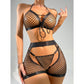 Sexy Fishnet Two Piece Lingerie Set – Backless Halter Top with Bow Tie & Matching Shorts - image 10