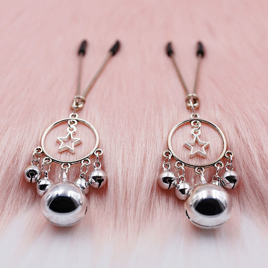 Jewelry With Hanging Bell Nipple Clamps - B - image 0