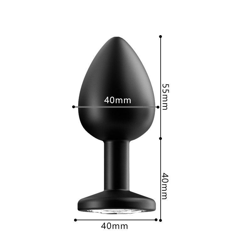 Crystal Diamond Anal Butt Plugs 3 Set - Large Black - image 25