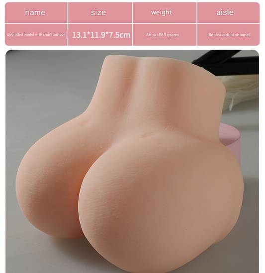 Portable Realistic TPE Pussy & Ass Masturbator - Flesh tone - image 3
