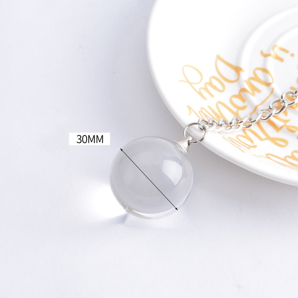 Glass Pearl Transparent Round Small Stopper Crystal Bead Ball - 30mm - image 4