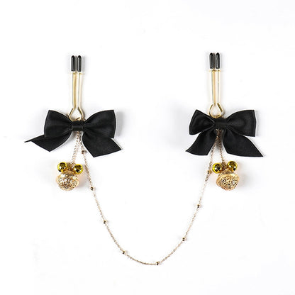 Coquettish Clamps & Plugs Set - Black Bow Round Nipple Clamps - image 9