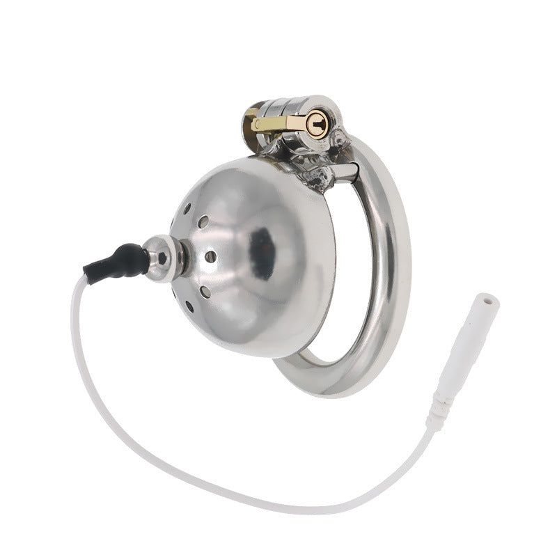 Stainless Steel Locking Chastity Cage with Urethral Tube (40mm–50mm Rings) - image 7