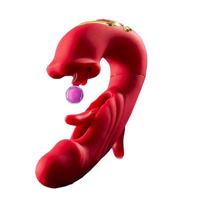 Rose Toy Vibrating Clit Stimulator Licking Toy - Red - image 0