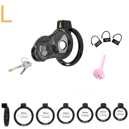 Elastic Male Chastity Cage - Black - L - image 2