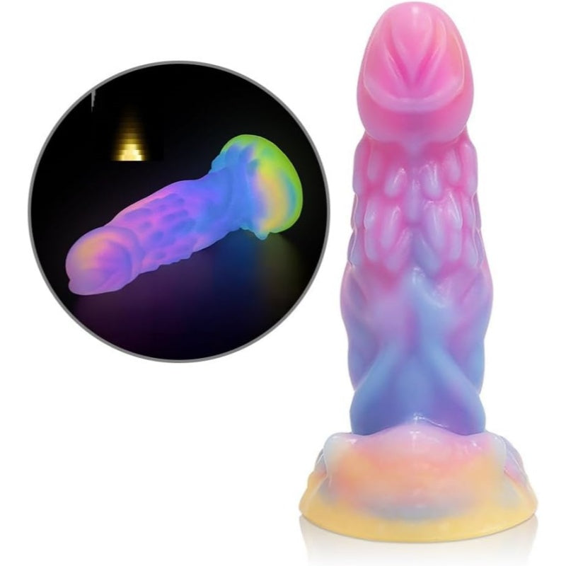 5.98'' Glow-in-the-Dark Worm Design Silicone Dildo with Suction Cup - image 2