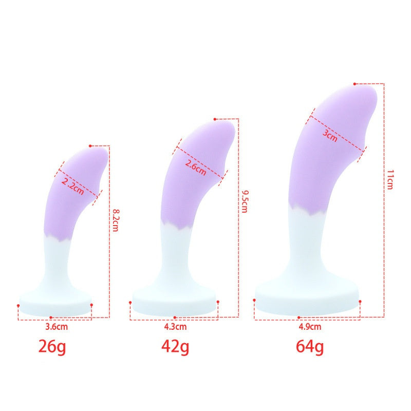 Crystal Base Silicone Anal Plug - Purple - L - image 0