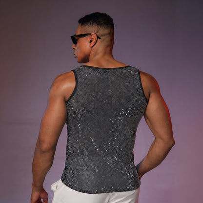 Men's Sexy Muscle Top Mesh Fishnet Tank Top - image 1