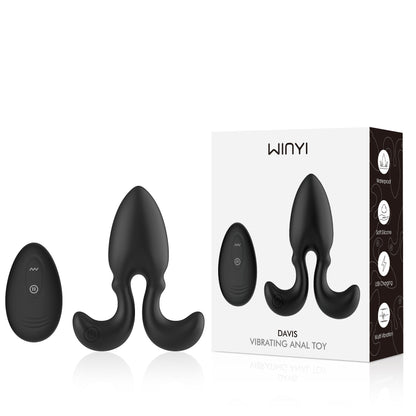 Vibrating Butt Plug with Remote Control G Spot  Clit Stimulation - Black - image 0