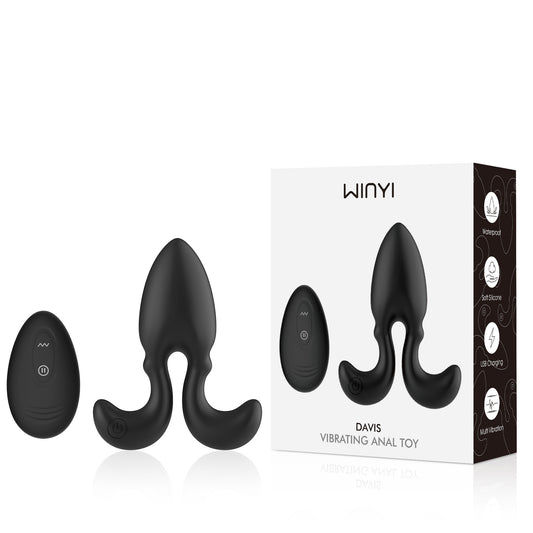 Vibrating Butt Plug with Remote Control G Spot  Clit Stimulation - Black - image 0