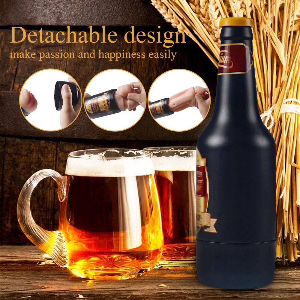 Beer Bottle Shaped Strong Sucking Handheld Pocket Pussies - image 8