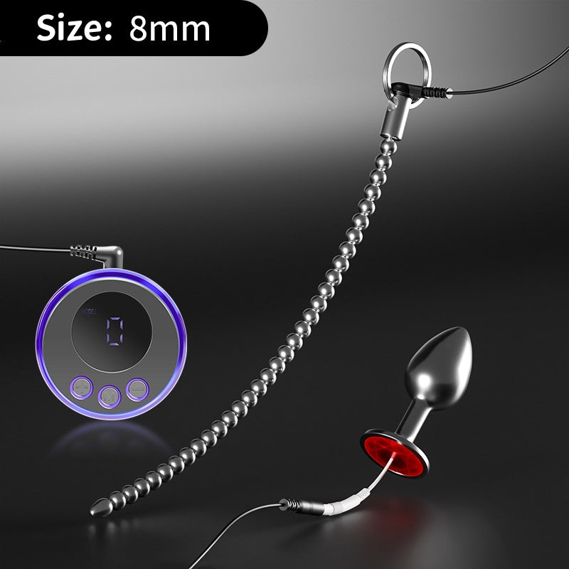 Penis & Anal Plug Duo With Current Control - Weak Current - 8mm - image 1
