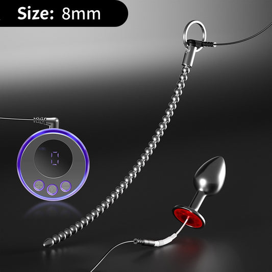 Penis & Anal Plug Duo With Current Control - Weak Current - 8mm - image 1