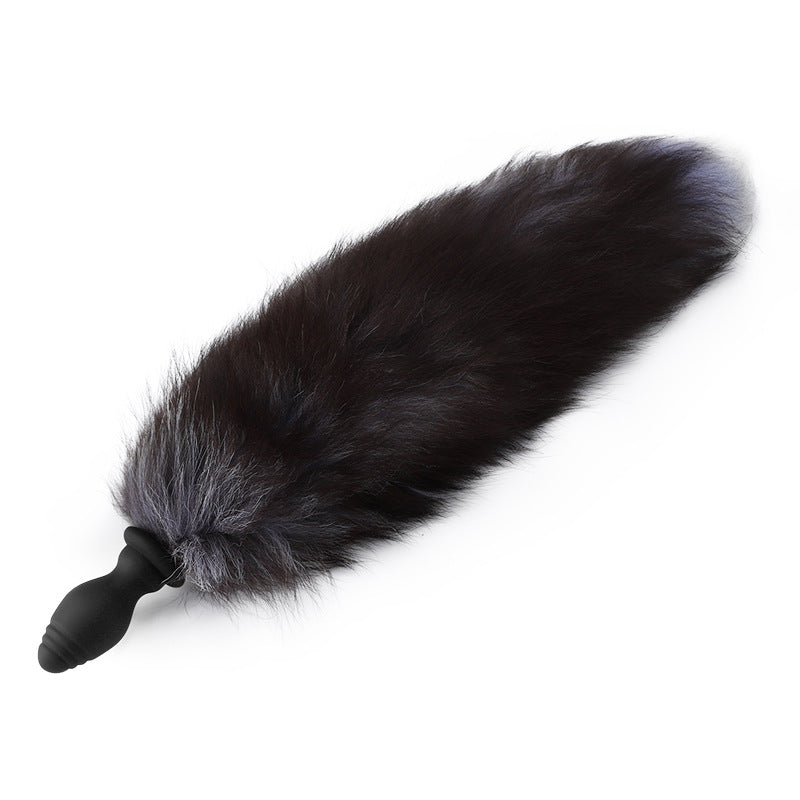 Detachable Fox Tail Vibrating Anal Plug with Remote - Black Vibrating - image 11