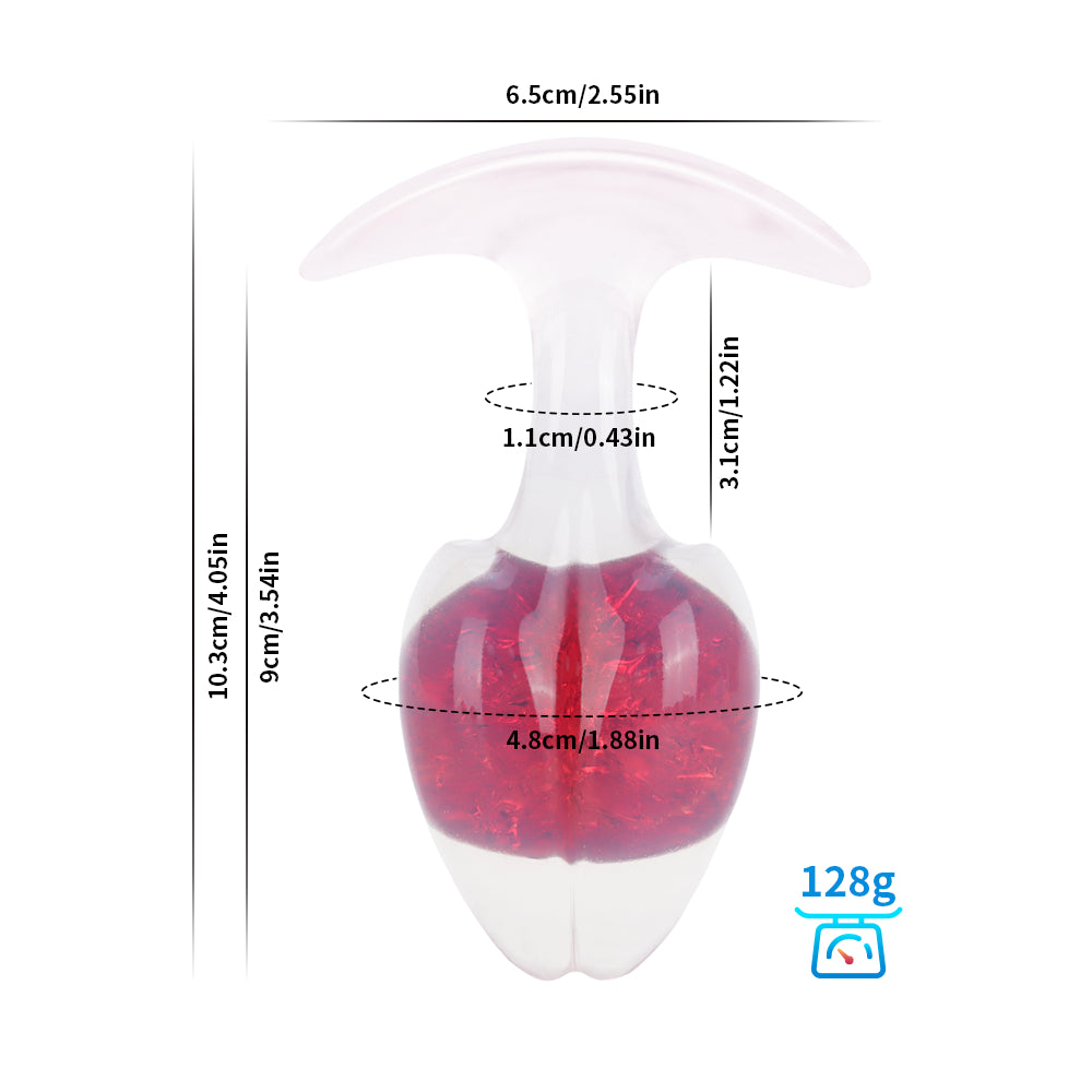 Crystal Vault Glass-Embedded Silicone Plug - Red - L - image 3