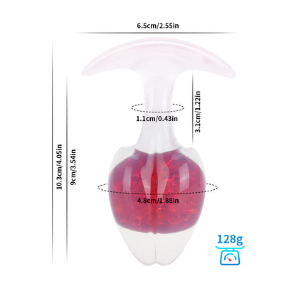 Crystal Vault Glass-Embedded Silicone Plug - Red - L - image 3