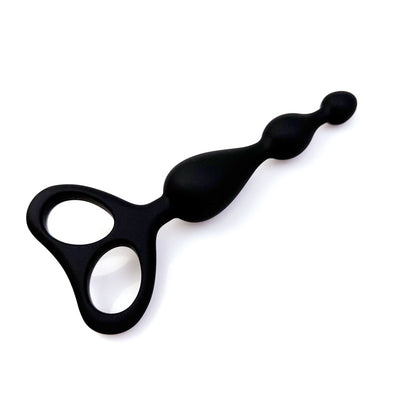 Black Silicone Anal Beads - image 2