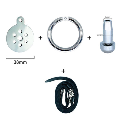 Mens Chastity Belt with Catheter Tube - 38mm Plate(50mm Ring) - image 8