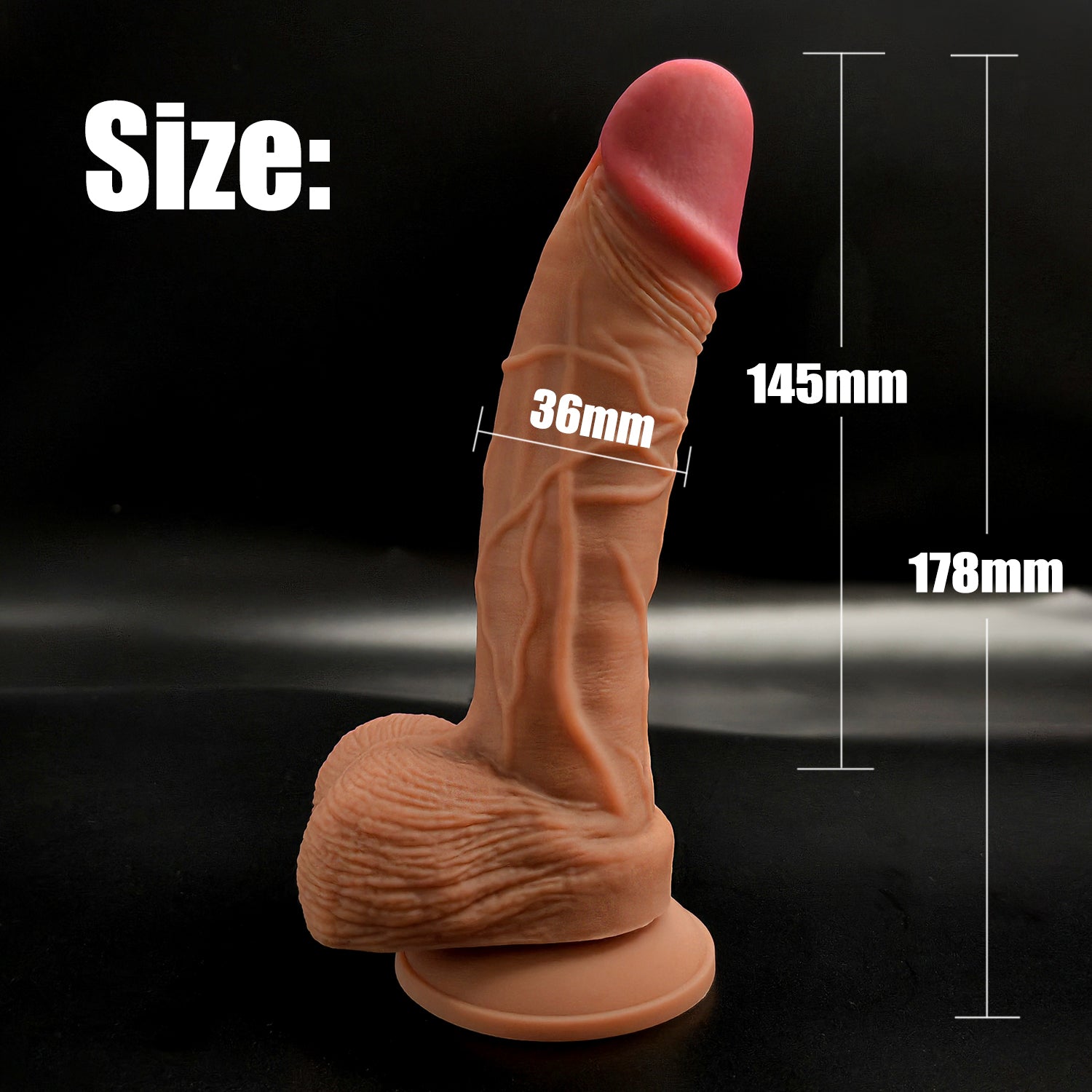 Multi-Size Realistic Silicone Dildo - 7 Inch - image 0