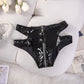 Zipper Crotch Patent Leather Briefs – Sexy Low-Rise Lingerie for Women - image 2