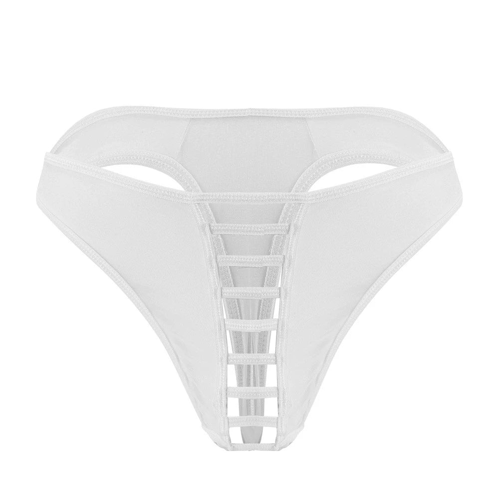 Men's Sexy Spaghetti String Nylon Thong - White - image 7