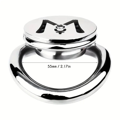 M-shaped Flat Stainless Steel Negative Inverted Chastity Penis Lock Cage - 55mm - image 1