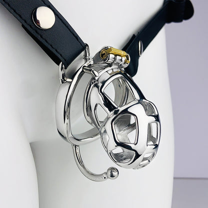 Locked Down Penis Chastity Cage with Belt - Standard -55MM Curved Ring - image 9