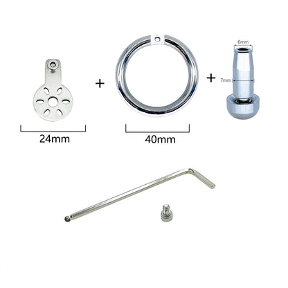 Sissy Chastity Cage with Urethral Tube - 40mm - image 5