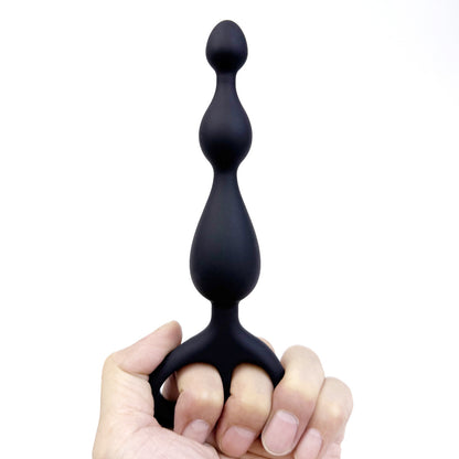 Black Silicone Anal Beads - image 4