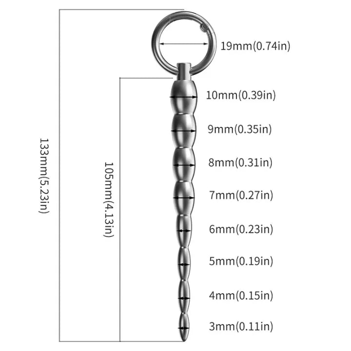 Stainless Steel Beaded Urethral Sound – Gradual Size Trainer for Deep Stretching & Intense Play - S - image 7