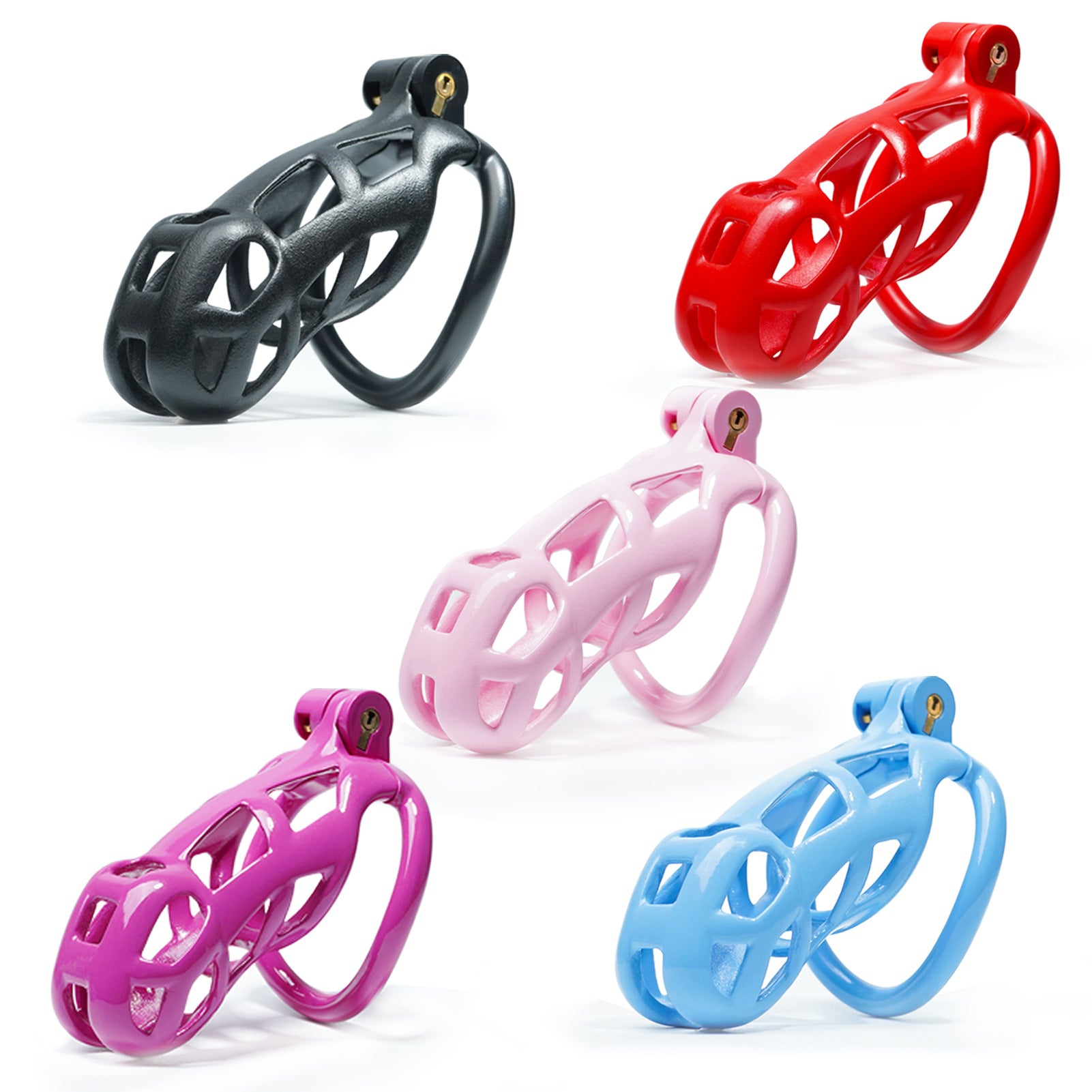 Cobra Resin Chastity Cage with 4 Rings & Catheter Tube - image 0