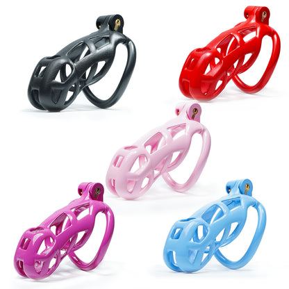 Cobra Resin Chastity Cage with 4 Rings & Catheter Tube - image 0